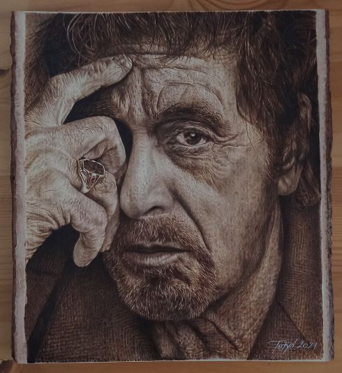 Al Pacino portré pirográfia